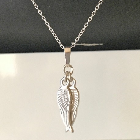 Collier argent 925/000 pendentif ailes d'ange sur fine chaine 45 cm