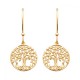 Boucles d'oreilles arbre de vie Plaqué Or 18 carats