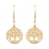 Boucles d'oreilles arbre de vie Plaqué Or 18 carats