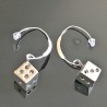 Boucles d'oreilles pendantes dé de jeu en argent 925/000