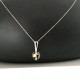 Collier argent 925/000 pendentif verre de murano feuilles d'or et argent