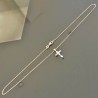 Collier croix plaqué or 18 carats et zirconium pendentif sur chaine