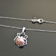 Collier pendentif araignée argent 925 perle nacrée Swarovski rose pêche