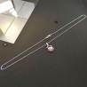 Collier pendentif araignée argent 925 perle nacrée Swarovski rose pêche