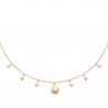 Collier Plaqué or 18 carats et zirconium pampilles soleil étoiles