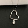 Collier argent 925/000 pendentif coeur pampille étoile zirconium