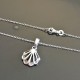 Collier argent 925/000 pendentif coquillage ajouré sur fine chaine