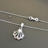 Collier argent 925/000 pendentif coquillage ajouré sur fine chaine