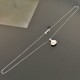 Collier argent 925 petit pendentif coquillage perle blanche nacrée Swarovski