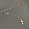 Collier pendentif croix travaillée plaqué or 18 carats sur belle chaine