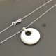 Collier argent 925/000 pendentif donuts nacre naturelle