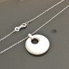 Collier argent 925/000 pendentif donuts nacre naturelle