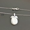 Collier argent 925/000 pendentif ananas nacre naturelle sur fine chaine