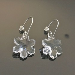Boucles d'oreilles argent 925/000 flocons de neige cristal swarovski