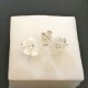 Boucles d'oreilles argent 925 puces fleurs nacre naturelle cristal swarovski