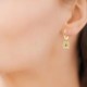 Boucles d'oreilles créoles Plaqué Or 18 carats pierres amazonte