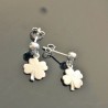 Boucles d'oreilles argent 925/000 pendantes trèfles