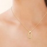 Collier Plaqué Or 18 carats anneau ovale Bijou tendance
