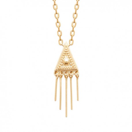 Collier Plaqué or 18 carats triangle tendance ethnique