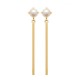 Boucles d'oreilles pendantes perles de culture et Plaqué Or 18 carats