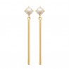 Boucles d'oreilles pendantes perles de culture et Plaqué Or 18 carats