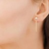 Boucles d'oreilles pendantes perles de culture et Plaqué Or 18 carats