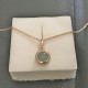 Collier plaqué or 18 carats pendentif pierre aventurine naturelle