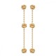 Boucles d'oreilles Plaqué Or 18 carats pendantes chainettes petites roses