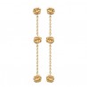 Boucles d'oreilles Plaqué Or 18 carats pendantes chainettes petites roses