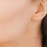 Boucles d'oreilles Plaqué Or 18 carats pendantes chainettes petites roses