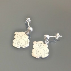 Boucles d'oreilles panda ourson en argent 925/000