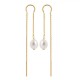 Boucles d'oreilles perles de culture chainettes plaqué Or 18 carats