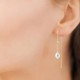 Boucles d'oreilles perles de culture chainettes Plaqué Or 18 carats