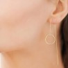 Boucles d'oreilles chanettes anneaux Plaqué Or 18 carats