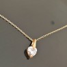 Collier petit coeur zirconium en plaqué or 18 carats sur belle chaine