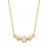 Collier Plaqué Or 18 carats martelé et zirconium