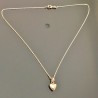 Collier ras de cou plaqué or 18 carats pendentif petit coeur bombé 