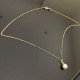 Collier pendentif perle nacrée crème en plaqué or 18 carats sur belle chaine