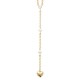Collier coeur Y Plaqué Or 18 carats et zirconium