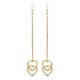 Boucles d'oreilles chainettes coeurs entrelacés Plaqué Or 18 carats