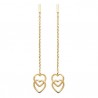 Boucles d'oreilles chainettes coeurs entrelacés Plaqué Or 18 carats