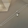 Collier pendentif petit coeur bombé en argent massif 925/000 sur fine chaine
