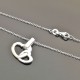 Collier argent 925/000 pendentif double coeurs entrelacés sur fine chaine