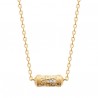 Collier Plaqué Or 18 carats et zirconium Bijou tendance