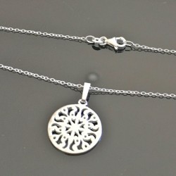 Collier pendentif soleil argent 925/000 sur fine chaine longueur 42 cm