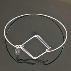 Bracelet jonc géométrique argent 925/000 