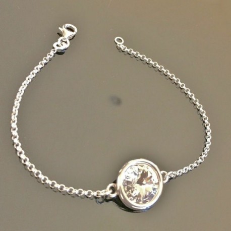 Bracelet argent massif 925/000 et cristal Swarovski