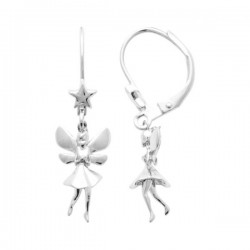 Boucles d'oreilles pendantes fées en argent massif 925/000