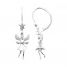 Boucles d'oreilles pendantes fées en argent massif 925/000