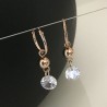 Boucles d'oreilles Plaque Or 18 carats créoles zirconium forme diamant